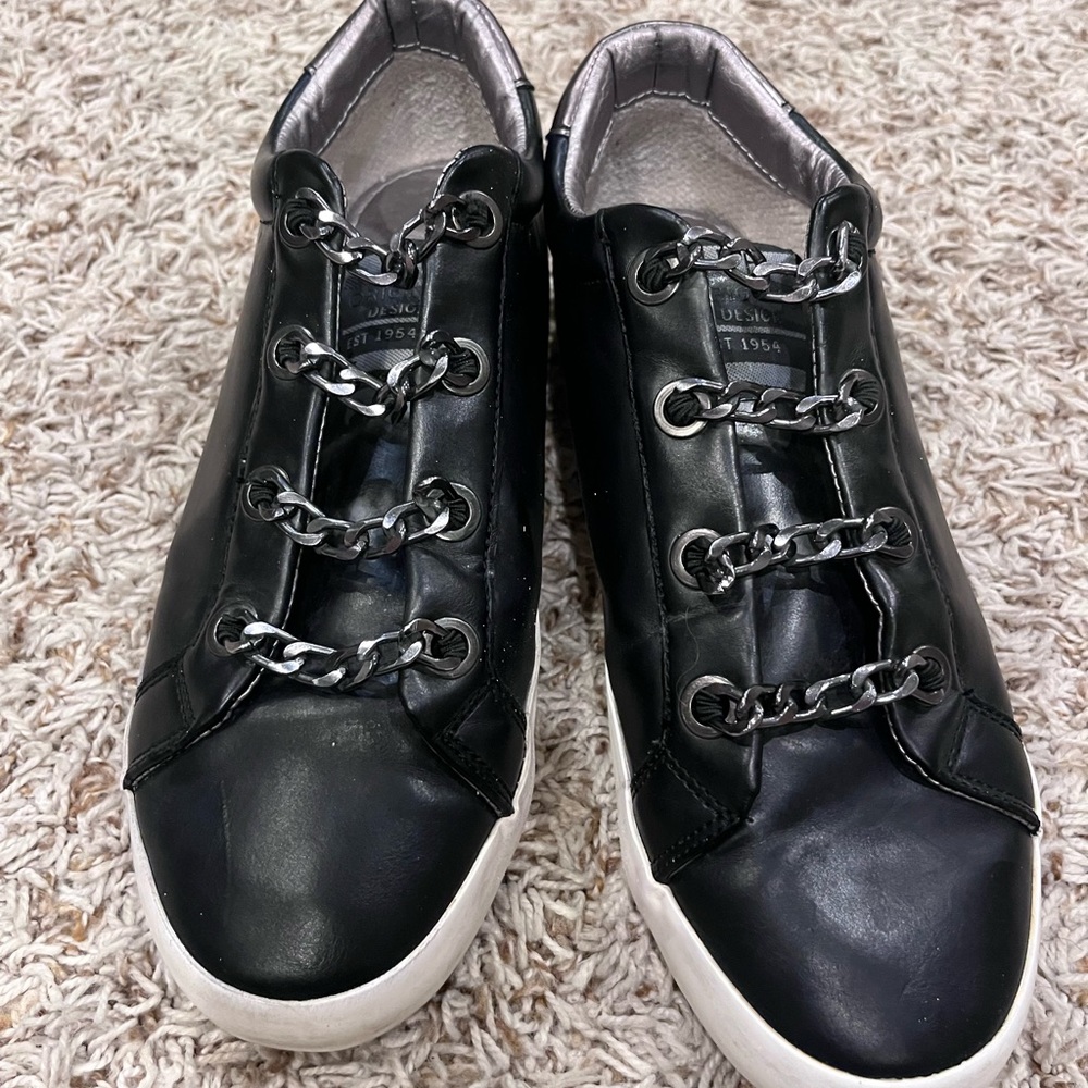 Vintage Havana Yves Black w/Chains Low Sneakers Size 8 Slip On Shoes VHLMTD